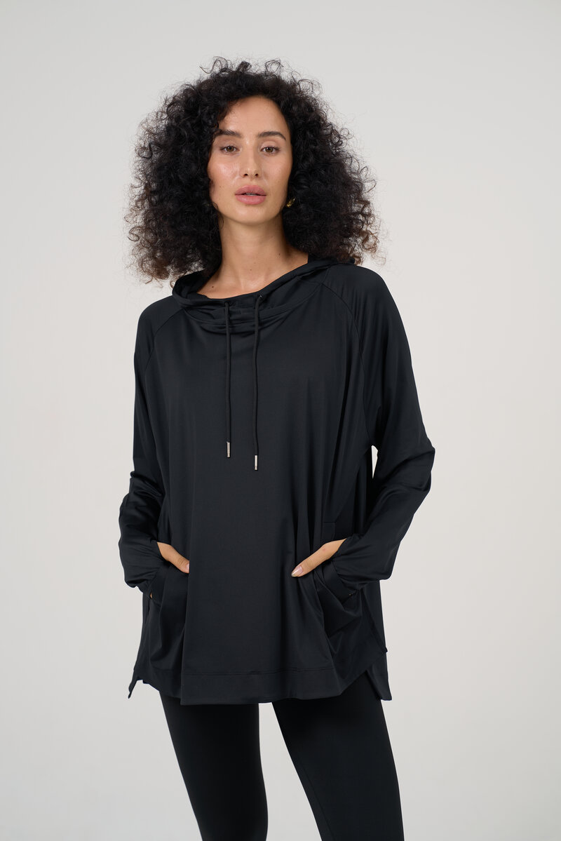 Blacki Black Hooded Shirt 
