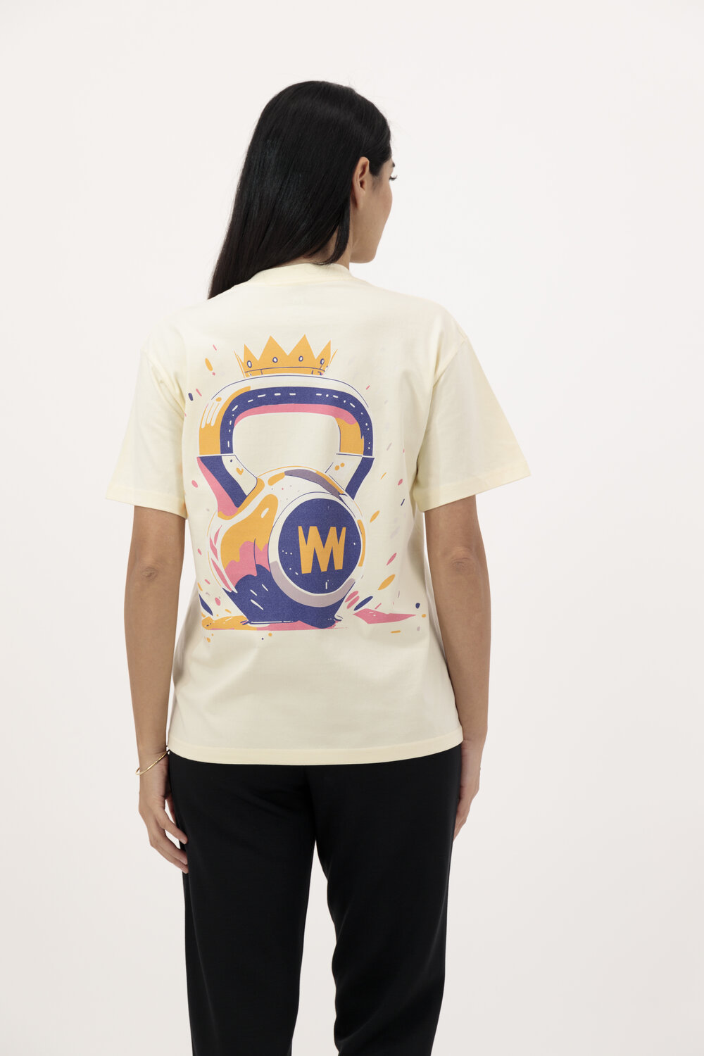 قميص قطني لون كريمي بتصميم كتلبيل 