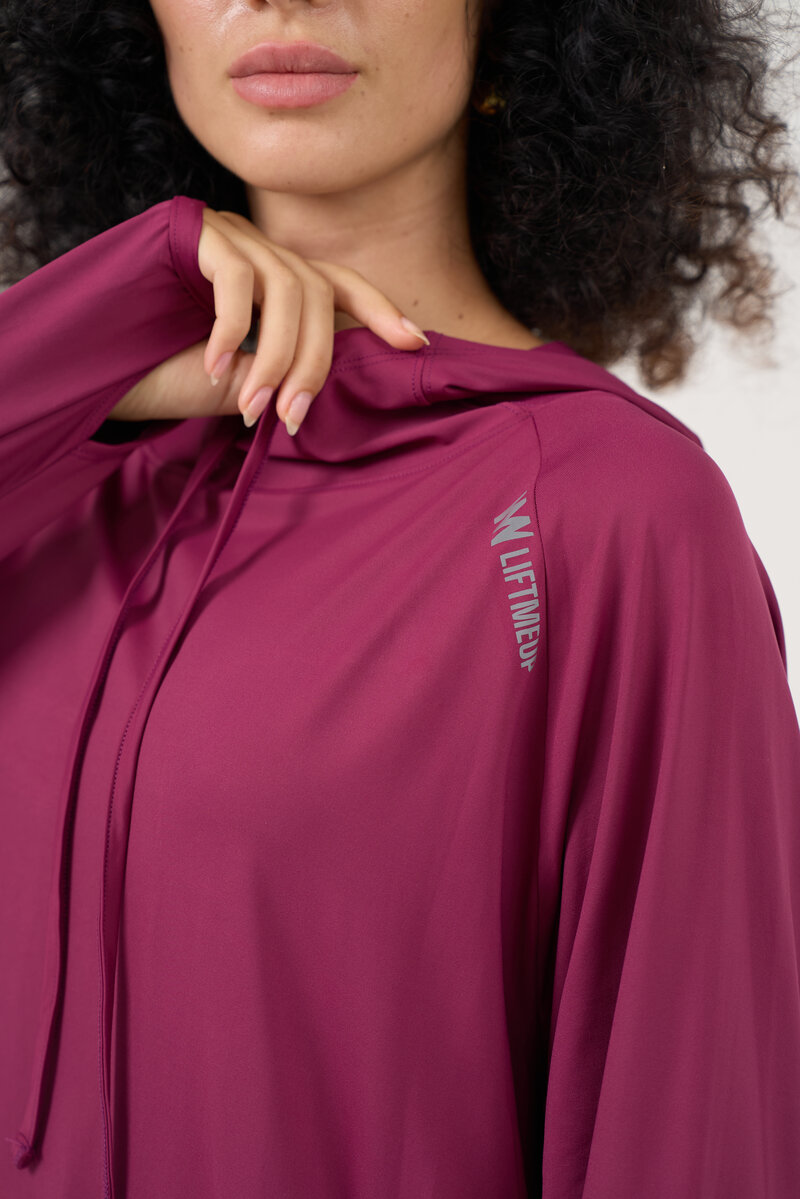 Raspberry Pink Hooded Shirt 