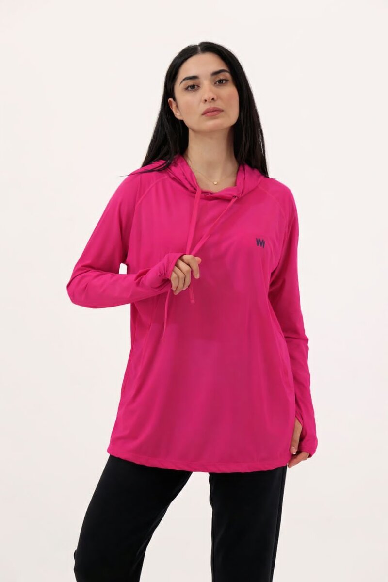Super Soft Flared Hoodie Fuchsia Pink