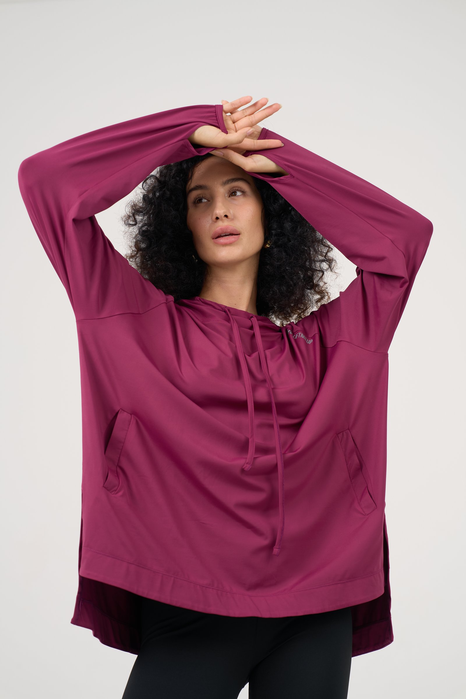 Raspberry Pink Hooded Shirt 