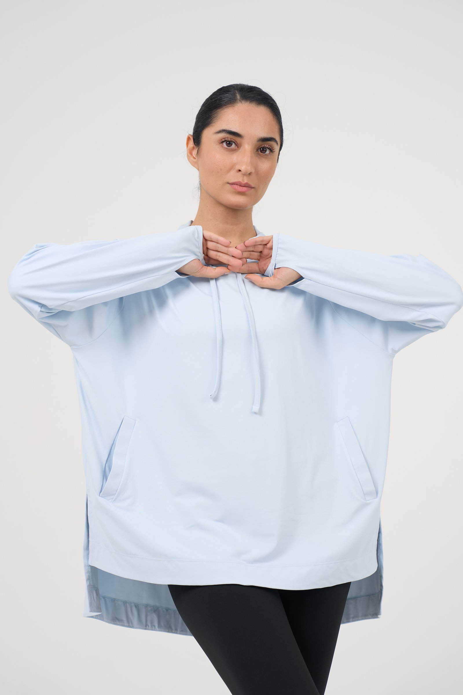 Sky Blue Hooded Shirt 