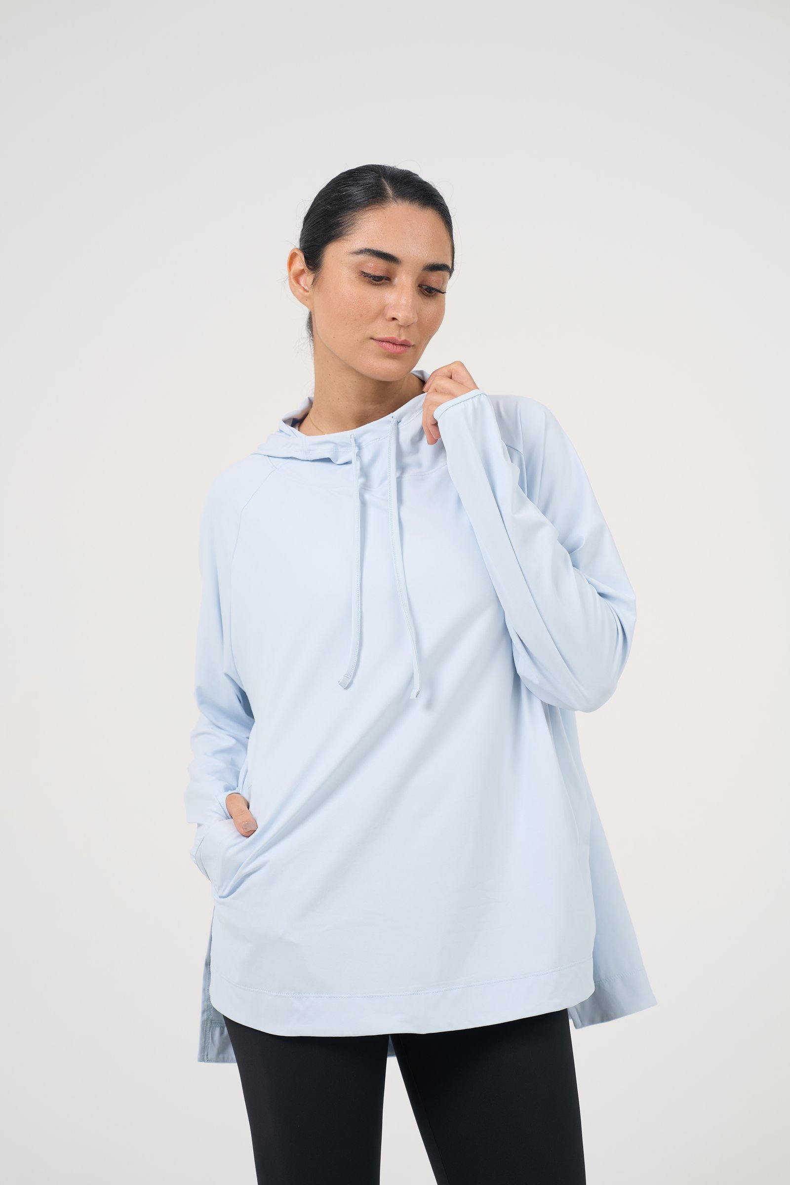 Sky Blue Hooded Shirt 